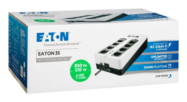 Eaton 3S850D UPS Stand-by (Offline) 0,85 kVA 510 W 8 AC-uitgang(en) - Afbeelding 3