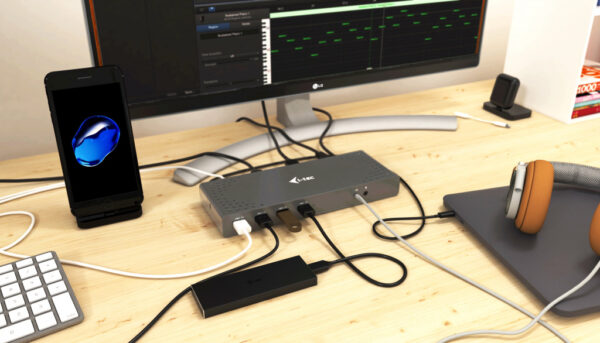 i-tec CADUAL4KDOCK laptop dock & poortreplicator Bedraad USB 3.2 Gen 1 (3.1 Gen 1) Type-C Zwart, Turkoois - Afbeelding 9