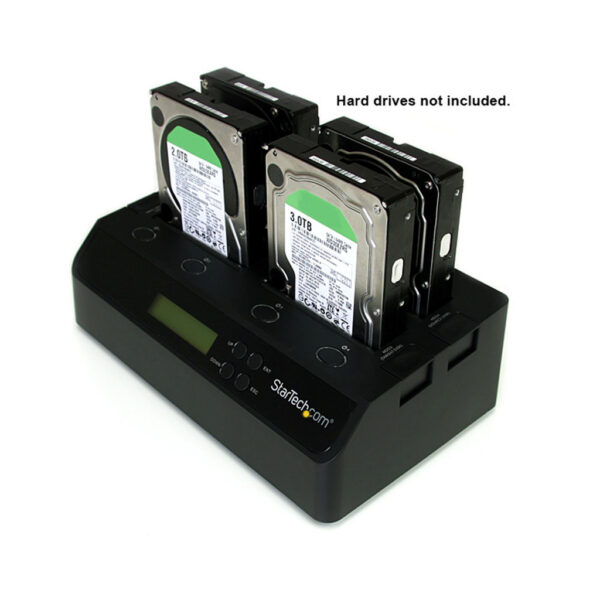 StarTech.com 4-Bay Hard Drive Cloner en Wisser, Standalone 1:3 HDD/SSD Kloner/Copier/Earser, USB 3.0/eSATA naar SATA Docking Sta - Afbeelding 4