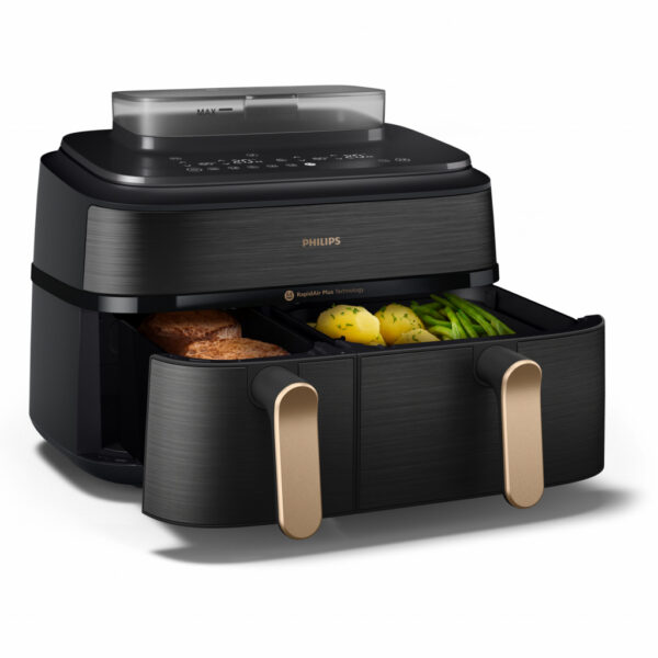 Philips 5000 series NA552/00 friteuse Dubbel 9 l Vrijstaand 2750 W Heteluchtfriteuse Zwart - Afbeelding 6