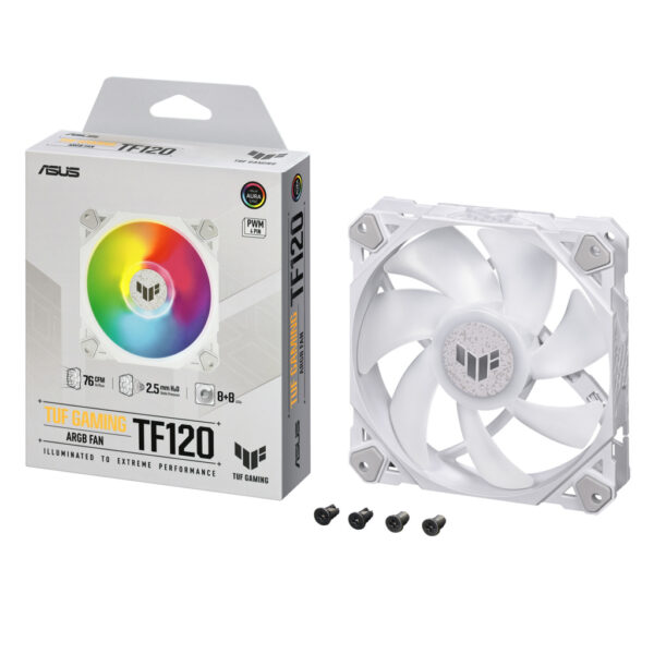 ASUS TUF GAMING TF120 ARGB WHITE EDITION Computer behuizing Luchtkoeler 12 cm Wit 1 stuk(s) - Afbeelding 7