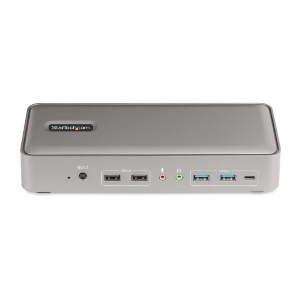 StarTech.com Dual-Laptop USB-C KVM Docking Station, Dual Monitor 4K 60Hz DisplayPort Dock, 5-Port USB Hub, GbE, 90W/45W Power De - Afbeelding 4