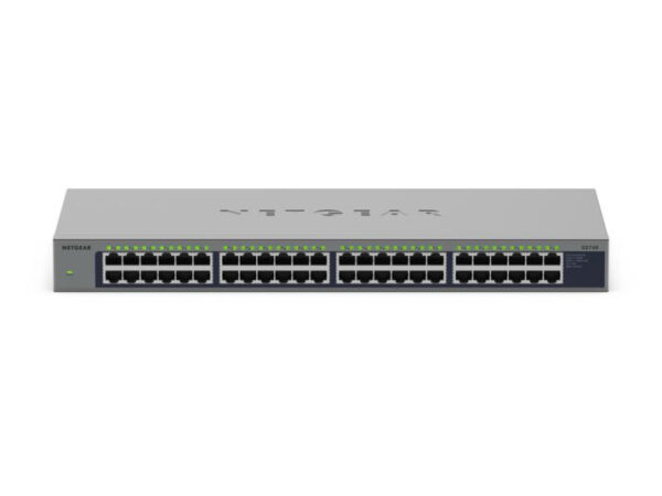 NETGEAR GS748 Unmanaged Gigabit Ethernet (10/100/1000) Power over Ethernet (PoE) Grijs