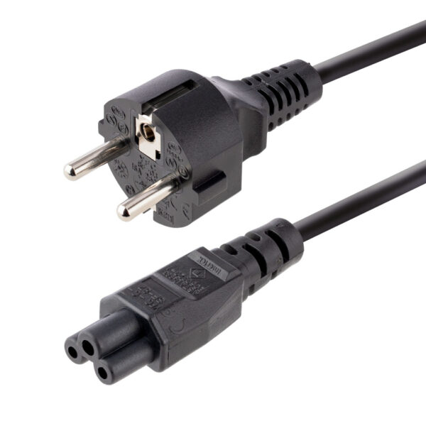 StarTech.com 3m Laptop Stroomkabel, EU Schuko Plug naar C5 (Clover Leaf), 2.5A 250V, 18AWG, Laptop Vervangkabel, Printer Voeding