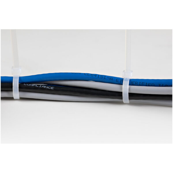 StarTech.com 25 cm Witte Kabelbinders 4 mm Breed, 68 mm Bundeldiameter, 22 kg Treksterkte Zelfsluitende Snelbinders uit Nylon m - Afbeelding 6
