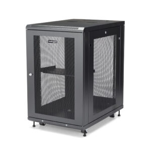 StarTech.com 4 Post 18U Netwerkkast, Vergrendelbare 19" Patchkast voor Computer / AV / IT / Data Apparatuur, Server Rack voor Bu