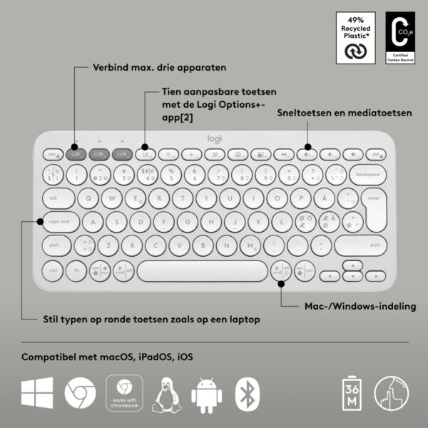 Logitech Pebble Keys 2 K380s - Afbeelding 6