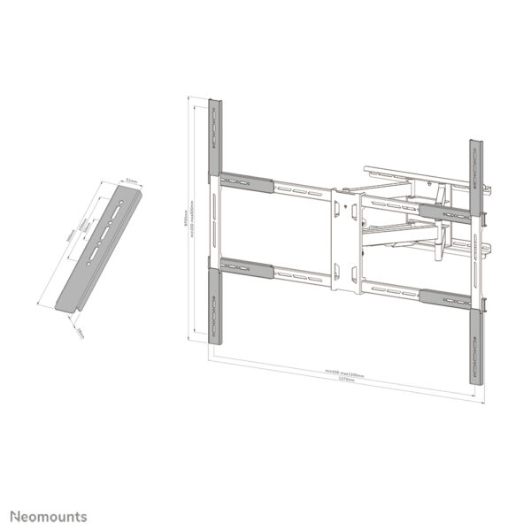 Neomounts AWLS-950BL1 VESA-uitbreidingskit 55-110" - max 125 kg - Afbeelding 9