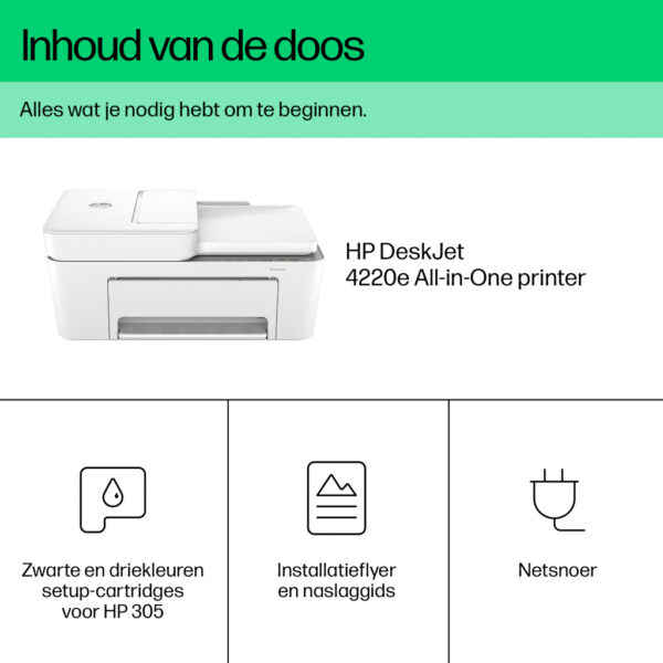 HP DeskJet 4220e Draadloos All-in-One Kleur Printer, Instant Ink; Kopieerapparaat, scanner - Afbeelding 5