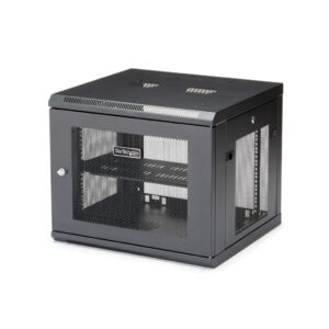 StarTech.com 4 Post 9U Wandmonteerbare Netwerkkast met 1U Schap, 19" Patchkast voor Data/AV/Electronica/Computer Apparatuur, Com