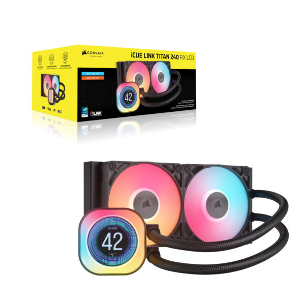 Corsair iCUE LINK TITAN 240 RX LCD Processor Luchtkoeler 12 cm Zwart 1 stuk(s) - Afbeelding 4