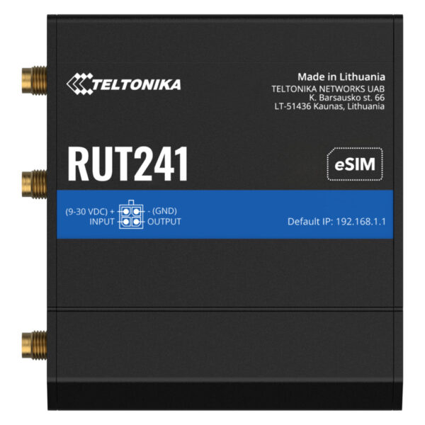 Teltonika RUT241 eSIM | Industrieller 4G-LTE-Router | Cat 4, 2x RJ45 100Mb/s, eSIM Router voor mobiele netwerken - Afbeelding 3