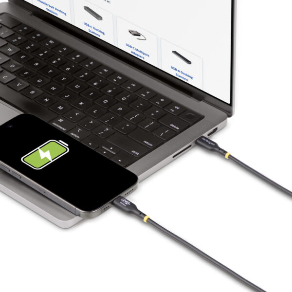 StarTech.com 3m USB-C Laadkabel, Charge & Sync, 240W (5A) PD EPR, USB 2.0, Laptop Type C Laadkabel, USB-IF Gecertificeerd, TPE M - Afbeelding 6