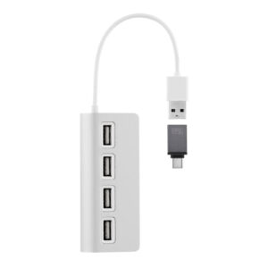 T'nB HUBSLIM4 USB 2.0 480 Mbit/s Wit