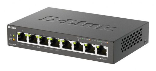 D-Link DGS-1008P/E netwerk-switch Unmanaged L2 Gigabit Ethernet (10/100/1000) Power over Ethernet (PoE) Desktop Zwart - Afbeelding 4