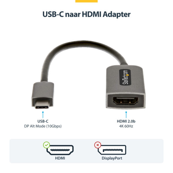 StarTech.com USB C naar HDMI Adapter - 4K 60Hz Video, HDR10 - USB-C naar HDMI 2.0b Adapter Dongle - USB Type-C DP Alt Mode naar - Afbeelding 11
