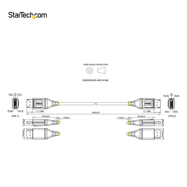 StarTech.com 3m VESA Gecertificeerde DisplayPort 1.4 Kabel - 8K 60Hz HDR10 - Ultra HD 4K 120Hz Video - DP 1.4 Kabel - Voor Scher - Afbeelding 11