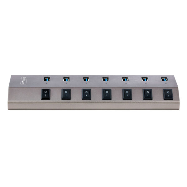 StarTech.com 7-Port Self-Powered USB-C Hub met Individuele On/Off Schakelaars, USB 3.0 5Gbps Expansion Hub met Power Supply, Des - Afbeelding 3