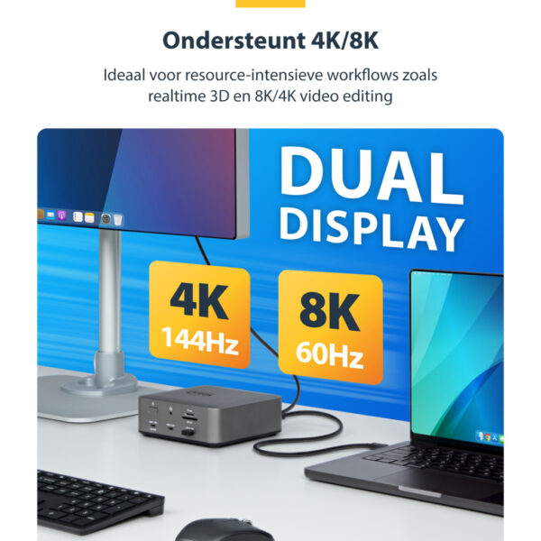 StarTech.com 1m Thunderbolt 5 Kabel, 80Gbps/Tot 120Gbps, 240W PD EPR, 8K 60Hz, Thunderbolt-Gecertificeerde Kabel, Compatibel met - Afbeelding 13