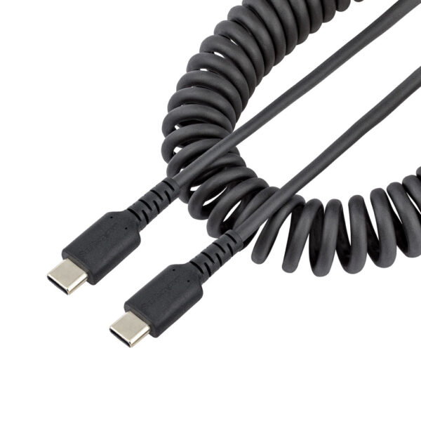 StarTech.com 50cm USB-C Laadkabel, Robuuste Fast Charge & Sync Type C Spiraalkabel, 60W (3A) PD, USB 2.0, TPE Mantel en Aramidev