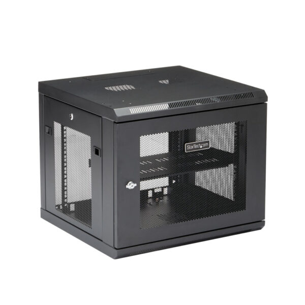 StarTech.com 4 Post 9U Wandmonteerbare Netwerkkast met 1U Schap, 19" Patchkast voor Data/AV/Electronica/Computer Apparatuur, Com - Afbeelding 6
