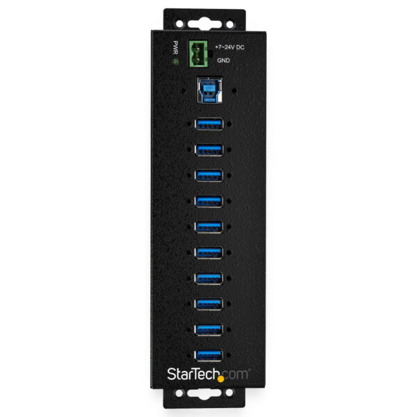 StarTech.com 10-Port USB 3.0 Hub met Power Adapter - Metalen Industriële USB-A Hub met ESD & 350W Overspanningsbeveiliging - D - Afbeelding 3