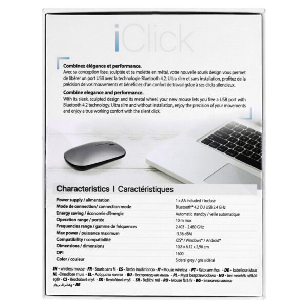 T'nB MWMAC muis Kantoor Ambidextrous RF-draadloos + Bluetooth 1600 DPI - Afbeelding 7