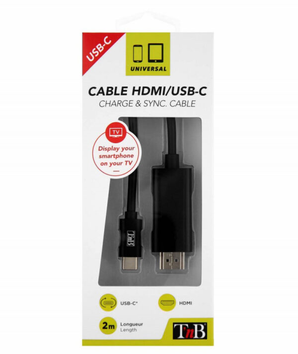 T'nB HDMIUSBC video kabel adapter 2 m HDMI Type A (Standaard) USB Type-C Zwart - Afbeelding 2