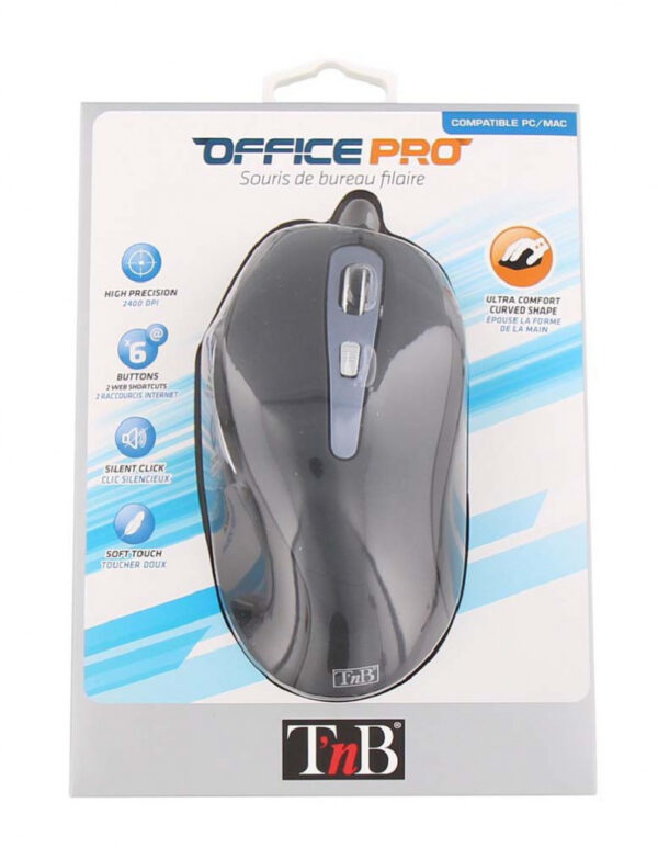 T'nB MOFFICE muis Kantoor Rechtshandig USB Type-A Optisch 2400 DPI - Afbeelding 3