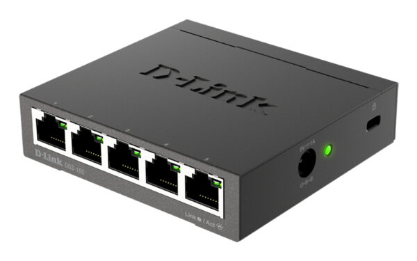 D-Link DGS-105 Unmanaged L2 Gigabit Ethernet (10/100/1000) Zwart - Afbeelding 2