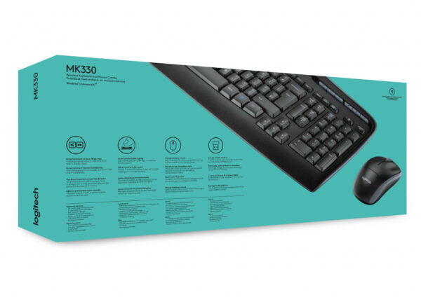 Logitech Wireless Combo MK330 toetsenbord Inclusief muis Kantoor USB QWERTY US International Zwart - Afbeelding 7