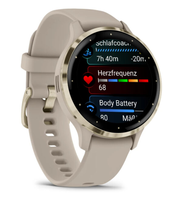 Garmin Venu 3S 3,05 cm (1.2") AMOLED 41 mm Digitaal 390 x 390 Pixels Touchscreen Goud, Grijs Wifi GPS - Afbeelding 3