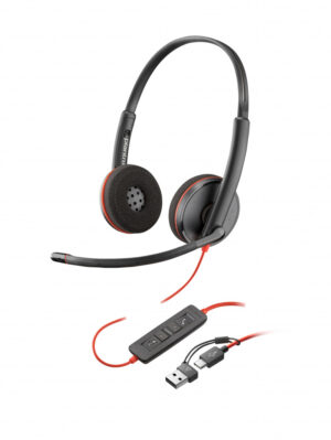 Poly Blackwire 3220 Stereo USB-C Headset + USB-C/A adapter