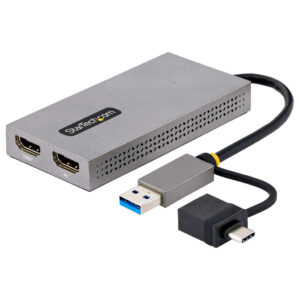StarTech.com USB naar HDMI Adapter, USB 3.0 naar Dual HDMI Converter, USB A/C naar 2x HDMI Schermen (1x 4K30Hz, 1x 1080p), Geï