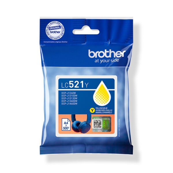 Brother LC521Y inktcartridge 1 stuk(s) Origineel Geel - Afbeelding 2