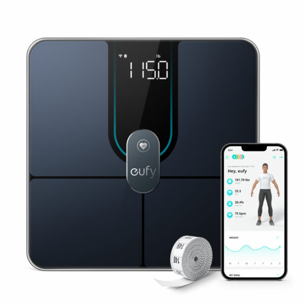 Eufy Smart Scale P2 Pro Vierkant Zwart Elektronische weegschaal