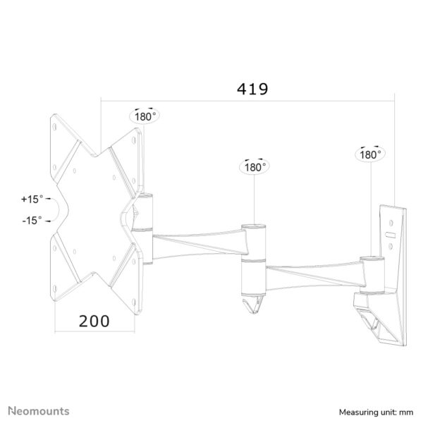 Neomounts FPMA-W835 Monitor/TV-beugel wand 10-40" - full motion - Afbeelding 7