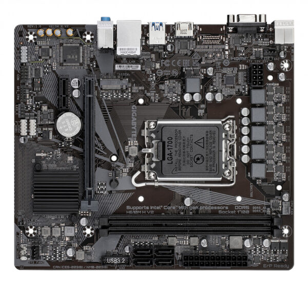 GIGABYTE H610M H V2 moederbord Intel H610 Express LGA 1700 micro ATX - Afbeelding 4