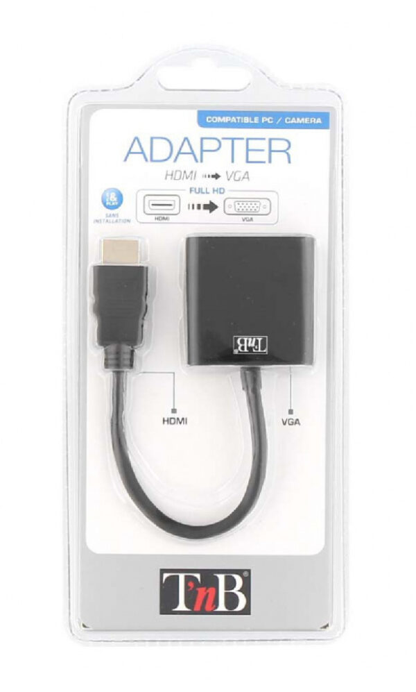 T'nB HDMIVGA video kabel adapter VGA (D-Sub) HDMI Type A (Standaard) Zwart - Afbeelding 2