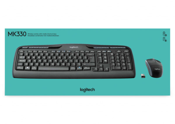 Logitech Wireless Combo MK330 toetsenbord Inclusief muis Kantoor USB QWERTY US International Zwart - Afbeelding 4