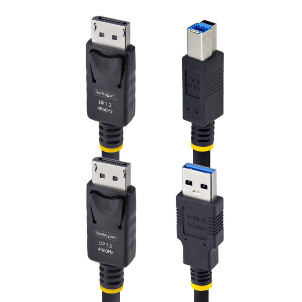 StarTech.com 1,8m DisplayPort en USB KVM Kabel, 5Gbps, 4K 60Hz, HDR10, DP 1.2 en USB Combo Kabel voor KVM Switches - Afbeelding 2