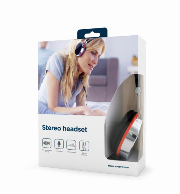Gembird MHS-903 hoofdtelefoon/headset Bedraad Hoofdband Oproepen/muziek Zwart, Rood, Zilver - Afbeelding 2