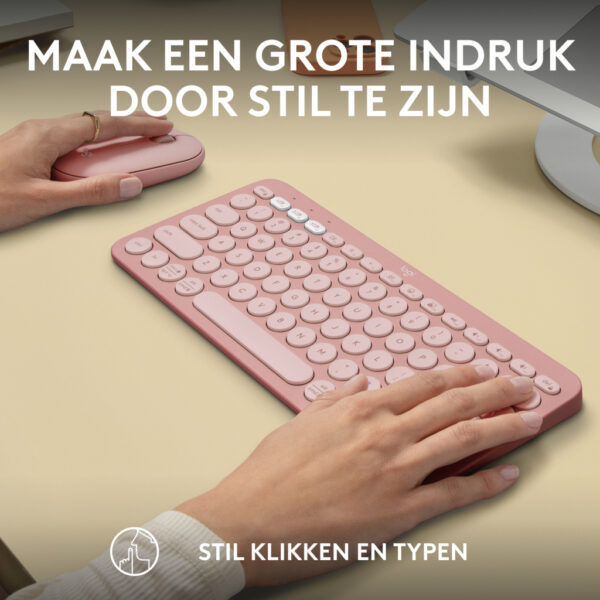 Logitech 920-012241 toetsenbord Inclusief muis Universeel RF-draadloos + Bluetooth QWERTY US International Roze - Afbeelding 8