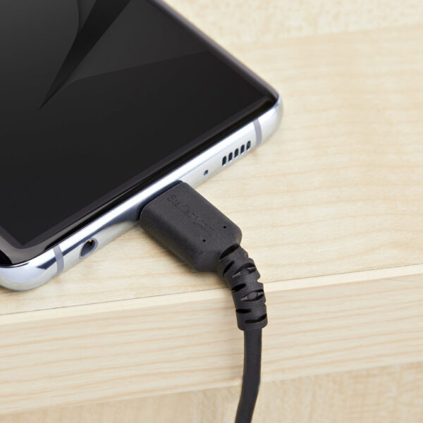 StarTech.com 1m USB-A naar USB-C Laadkabel, Robuuste Fast Charge & Sync Kabel, 3A, USB 2.0, TPE Mantel en Aramidevezels - Zwarte - Afbeelding 5