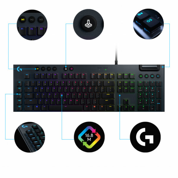 Logitech G 920-008987 toetsenbord Gamen USB Zwitsers Koolstof - Afbeelding 6