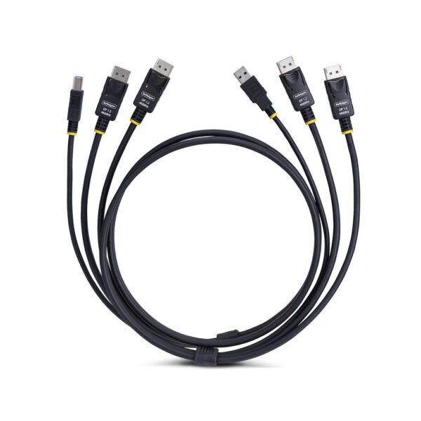 StarTech.com 1,8m Dual DisplayPort en USB 5Gbps KVM Kabel, 4K 60Hz, HDR10, DP 1.2 en USB Combo Kabel voor Dual Monitor KVM Switc - Afbeelding 2