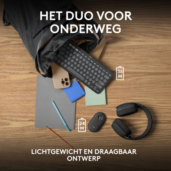 Logitech 920-012214 toetsenbord Inclusief muis Universeel RF-draadloos + Bluetooth AZERTY Frans Grafiet - Afbeelding 9
