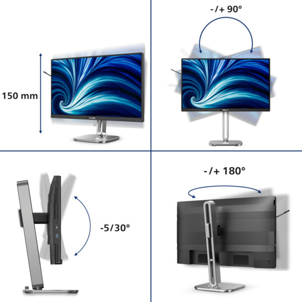 Philips 4000 series 24B2N4200/00 computer monitor 60,5 cm (23.8") 1920 x 1080 Pixels Full HD LCD Grijs - Afbeelding 9