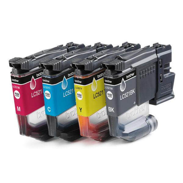 Brother LC521VAL inktcartridge 4 stuk(s) Origineel Zwart, Cyaan, Magenta, Geel - Afbeelding 2
