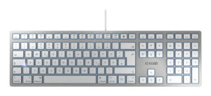 CHERRY KC 6000 SLIM FOR MAC toetsenbord Kantoor USB QWERTZ Duits Zilver